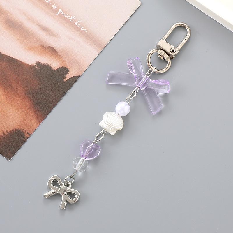 Handmade Colorful Bow Pendant Phone Case Keychain Lanyard Charm