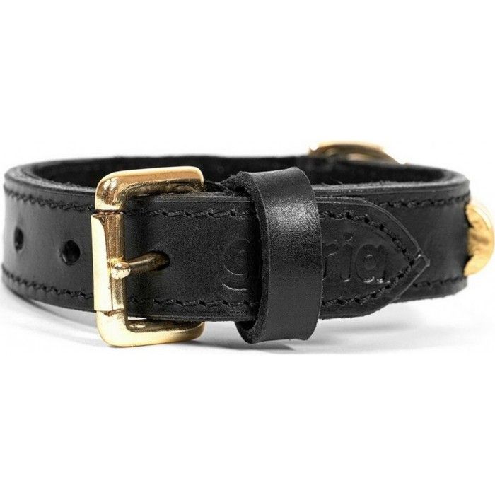 Collier En Cuir Clouté - GLORIA - Duna - Noir - Ajustable - Anneau En D