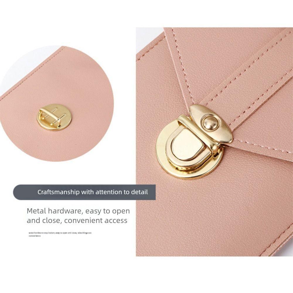 New PU Leather Touch Screen Phone Purse Portable Strap with Hook Closure Mobile Phone Bag Multi-function Shoulder Handbag