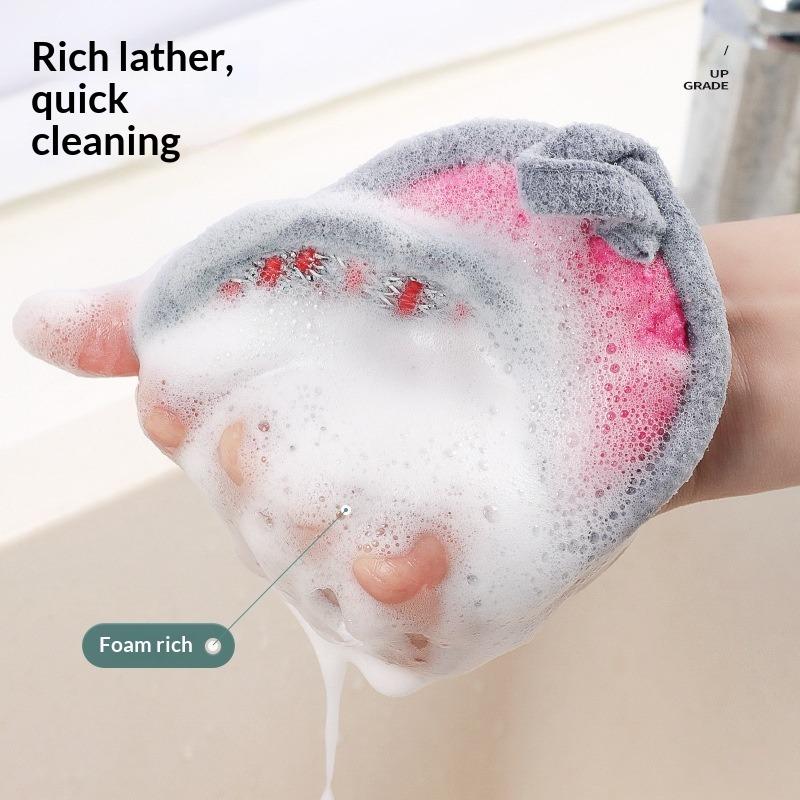 Scouring Cloth, Kitchen Dish Towel, Sponge Block, Cleaning Brush, Double-sided Non-oil Fiber Rag, Magic Wipe Pot Artifact