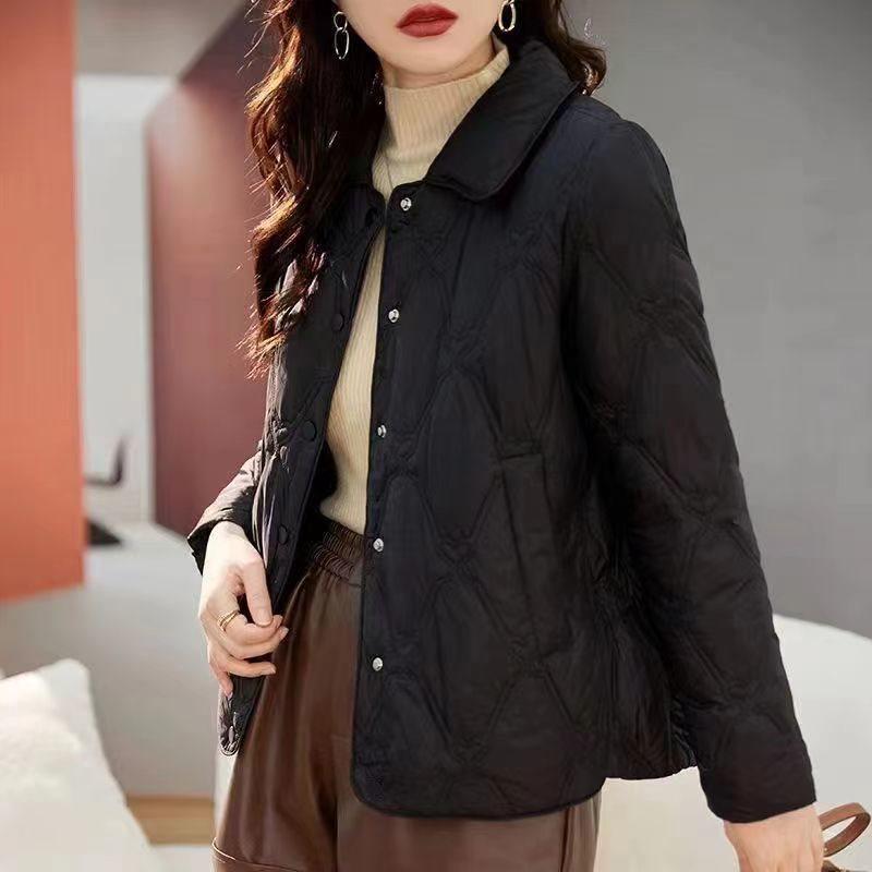 Baumwollgepolsterte Jacke für Damen 40-50: Stilvoller Petite Kurzmantel, lässiges leichtes Oberteil für Herbst/Frühling/Sommer.