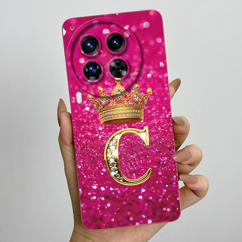 Camon30 Phone Case For Tecno Camon 30 Pro Premier 5G Casing Crown Letters Liquid Silicone Protection Back Cover Anti Slip Funda