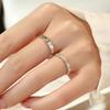 2 Pcs Silver Color Shiny Zircon Matching Couple Rings Luxury Delicate Wedding Rings Set for Women Men Charm Jewelry Accessories