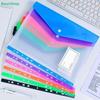 6*A4 11 Hole Loose Leaf File Bags,Multicolor Snap Button Closure Plastic Document Pockets for 2/3/4 Ring Binder School Office