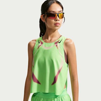 Nike AEROSWIFT Running Tank Tops Women s Holographic Green/Black/Black S