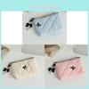 Urban Minimalist Polyester Makeup Bag With Butterfly Knot Design For Daily Use