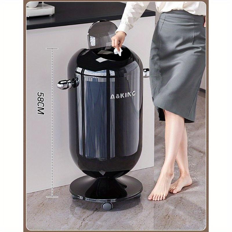 Large Capacity Kitchen Trash Can with Lid High Value Home Living Room Bathroom Wastepaper Basket Creative Light Luxury Trash Can