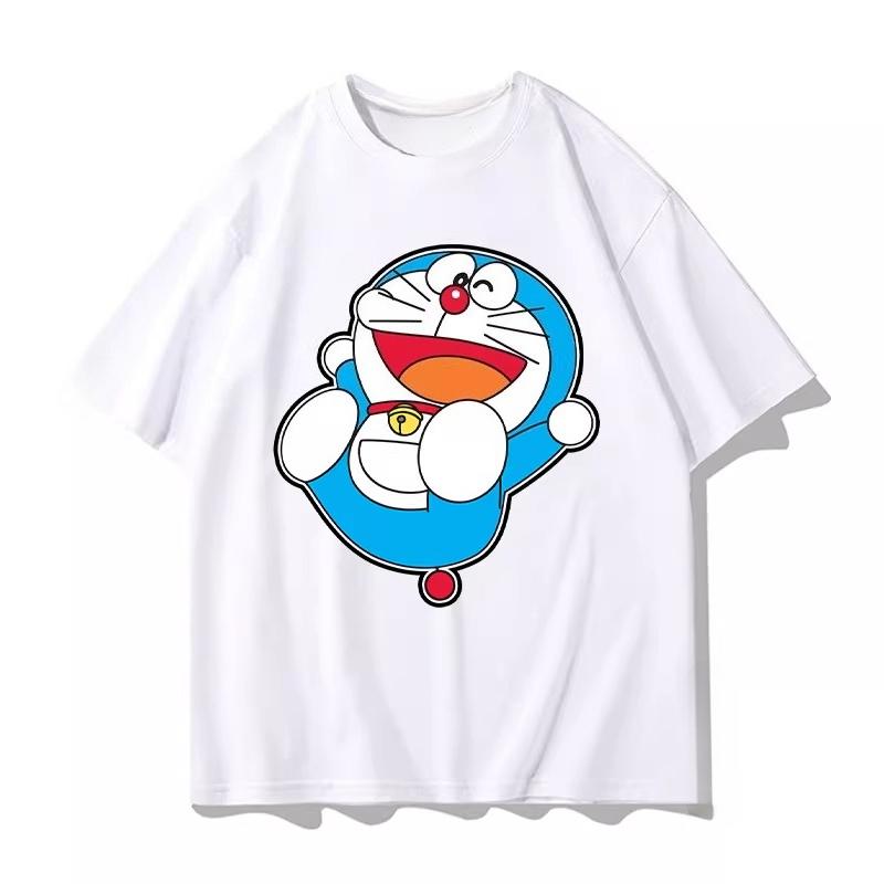 Potdemiel Summer New Arrival Children's 100% Cotton T-Shirt, Doraemon Style, Comfortable and Breathable Children's Clothing