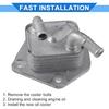 Engine Oil Cooler Kit Compatible for Honda Civic HR-V, Durable Aluminum Alloy Silver Tone Transmission Oil Cooler with O-rings Seal