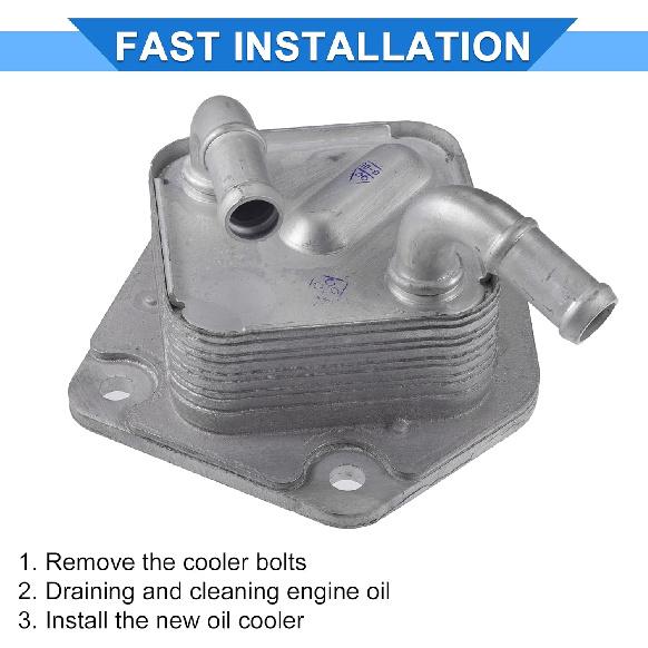 Engine Oil Cooler Kit Compatible for Honda Civic HR-V, Durable Aluminum Alloy Silver Tone Transmission Oil Cooler with O-rings Seal