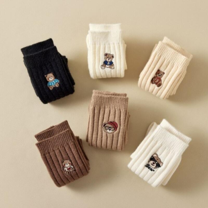 

6-pack of extra-long wool cashmere high-quality embroidered socks