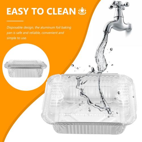 Kichvoe 20-Piece Disposable Aluminum Foil Pans, Roasting and Baking Pans with Lids, Deep Foil Pans, Baking Pan Trays, Food Containers for Grilling, Co