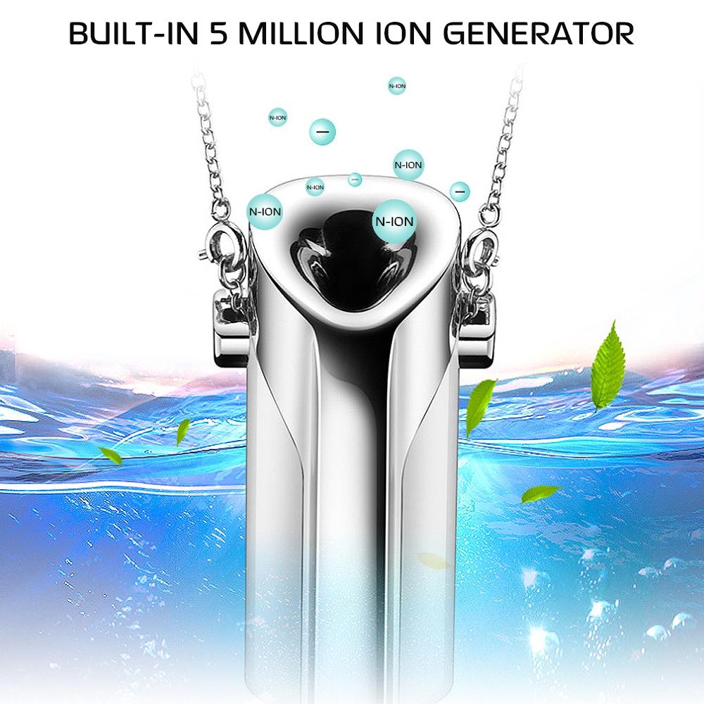 White/Sliver Portable Air Purifier USB Wearable Necklace Negative Ionizer Anion Personal Air Purifier Cleaner Air Freshener