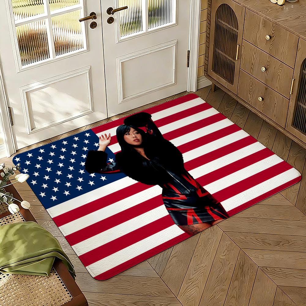 Singer Beabadoobee Music Floor Mat Soft Thickened Absorbent Non-Slip Bedroom Living Room Door Mat Home Decor Flannel Rugs