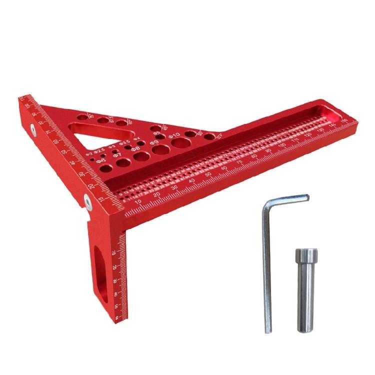 Aluminum Triangular Layout Measuring Tool Multiple Angles Measuring Ruler Woodworking Square Protractor 22.5-75 Degree
