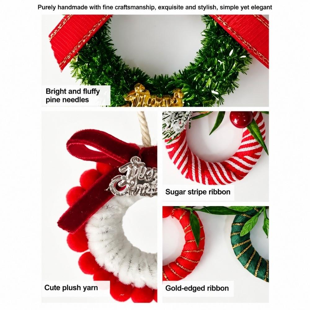 Handmade Christmas Wreath Pendant with Bell Christmas Wreath Ornament  Window Scene