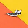 Adorable Cartoon Puppy with Fruit Knife Brooch
