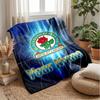 Blackburn Rovers Football Custom Name Text Flannel Blanket Soccer Logo Personalized Fleece Throw Blanket Special Gift For Sofa Bedroom Home