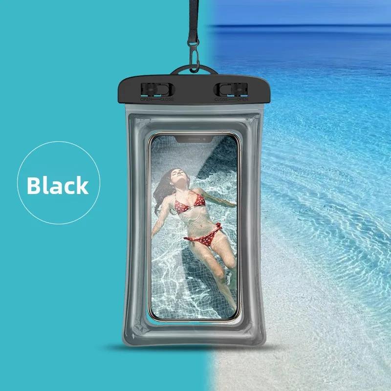 PVC Transparente Wasserdichte Handytasche Leuchtende Touchscreen-Trockentasche mit Siegelverschluss zum Schwimmen Tauchen Heiße Quelle Rafting