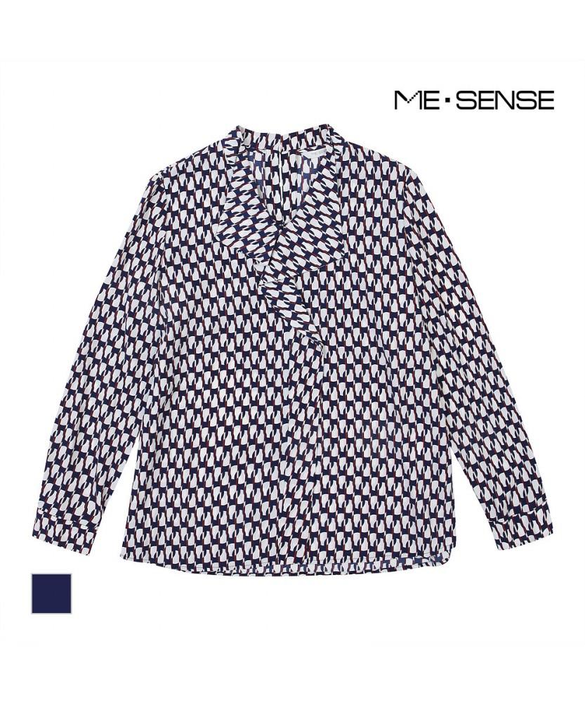 MESENSE Geometric Print Blouse_Mb22Blm102Z