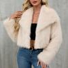 Modische Damen Plüsch Kurzjacke Fauxsuit Kragen