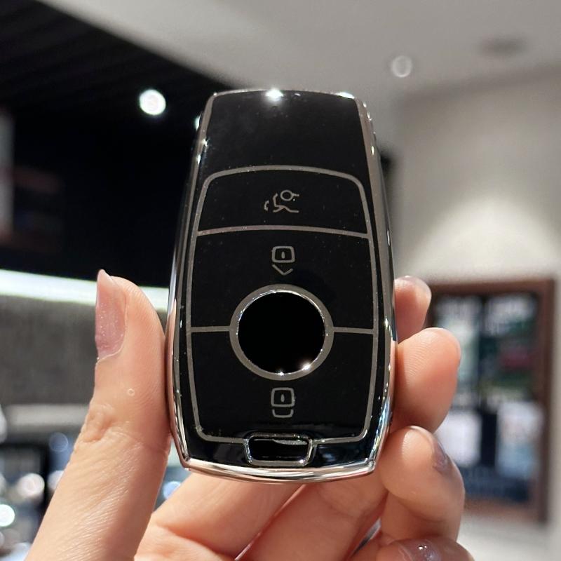 

Чехол для брелока для Mercedes Benz, защитный чехол для автомобильного ключа для E-Class, S-Class, A-Class, C-Class, G-Class, AMG, смарт-ключ с дистанционным управлением чёрный