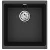 Black Kitchen Sink 430 X 460 Mm Made of 80percent  Quartz and 20percent  Resin