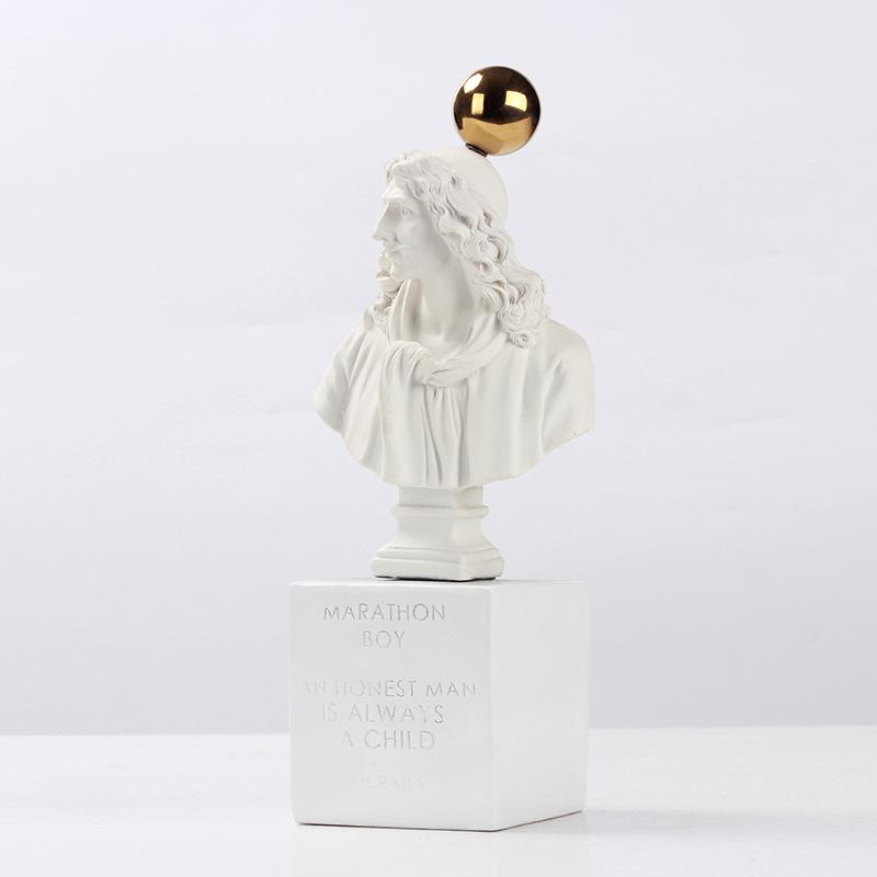 Creative European Sculpture Head Ornaments, Molière Figure Statues, Mini Desktop Home Art Decorations