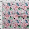 oneOone Cotton Flex Amethyst Fabric Kids Cutie Animal Sewing Material Print Fabric by The Yard 40 Inch