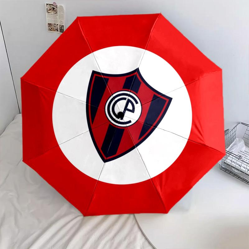 Club Olimpia Muster, automatischer Faltschirm, tragbares und faltbares Design, 8 Schirmstäbe, ein Weihnachts- oder Geburtstagsgeschenk.
