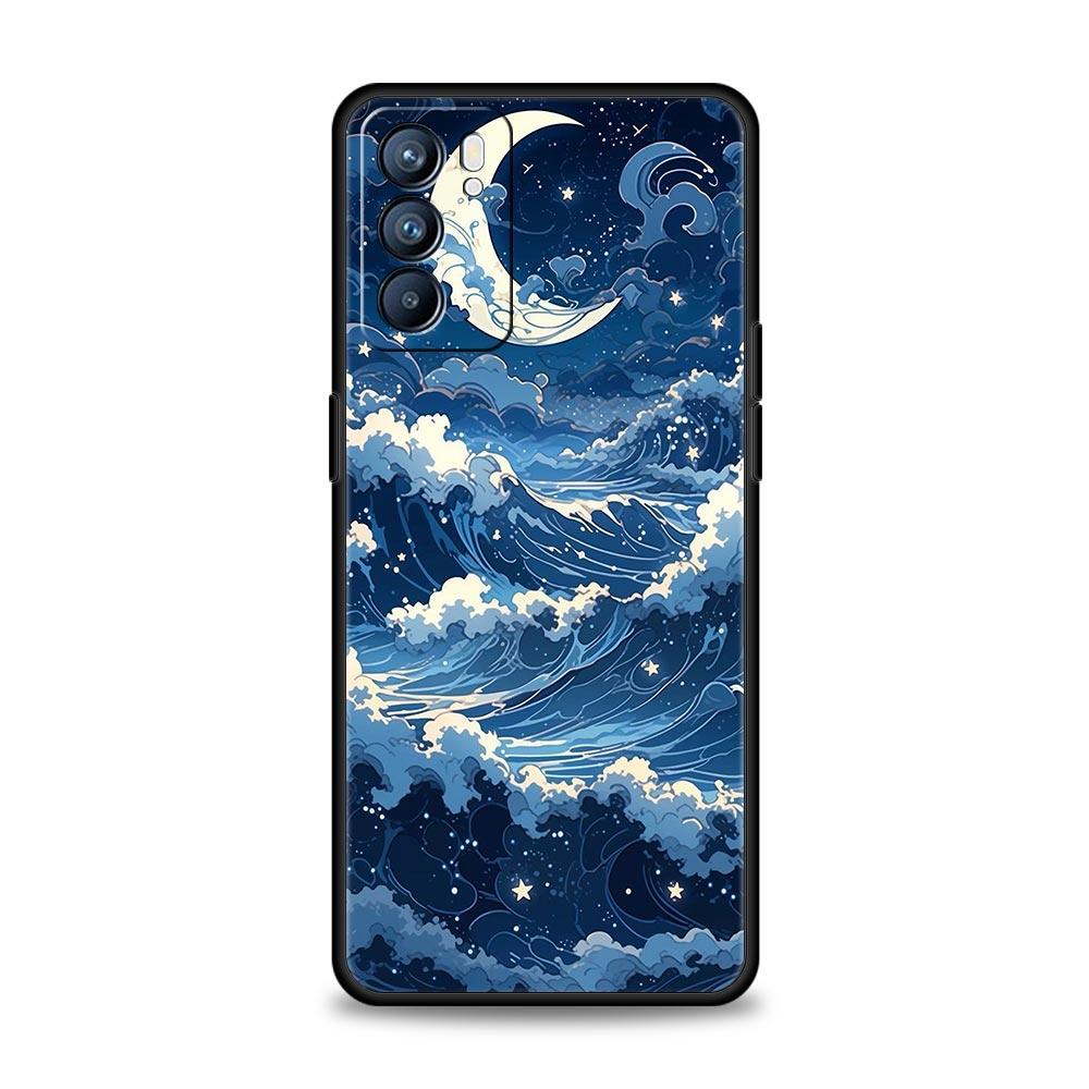 Moon Cloud Comic Style Phone Case For Oppo Reno14 Reno13 Reno12 11 F 10 Find X5 X9 Pro A54 5G A53 A9 A16 A78 4G A80 A98 Cover