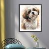 Shih Tzu Full 14CT 2 Strands DIY Counted Cross Stitch Embroidery Kits for Beginners Adults Gift Home Wall Decor 15.75x19.69in