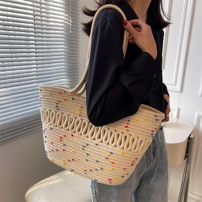Summer Beach Straw Woven Handbag for Women, Casual and Versatile Single-shoulder Crossbody Bag Lightweight Handbag, Grocery Bag