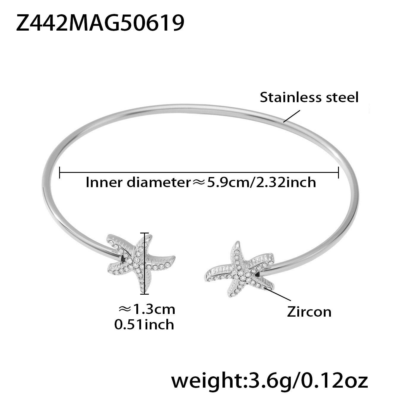 

Набор браслетов в морской тематике: геометрическая морская звезда и коралл с инкрустацией цирконами, нержавеющая сталь с покрытием 18 карат золотом