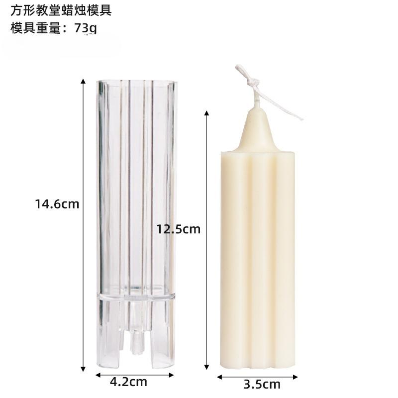 Candle Plastics PC Mold Aromatherapy Candle Making Mold Temperature Range: -30°C To 200°C DIY Cylindrical Geometric Candle Mold