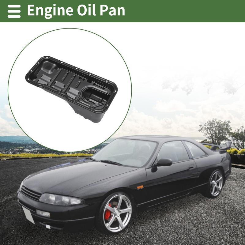 UXCELL 1 Pc No.1111077A12 Engine Oil Pan for Nissan 200SX 1995-1998 Iron Black