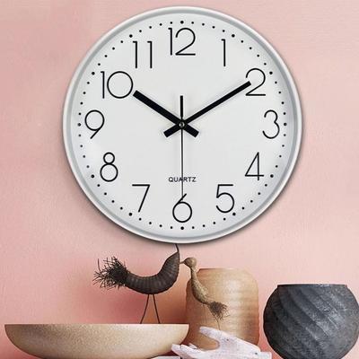 Kreative Stille Nordische Wanduhr Rund Mehrfarbig Elektronische Farb-Uhr Tickenfreie Wanduhr Schlafzimmer