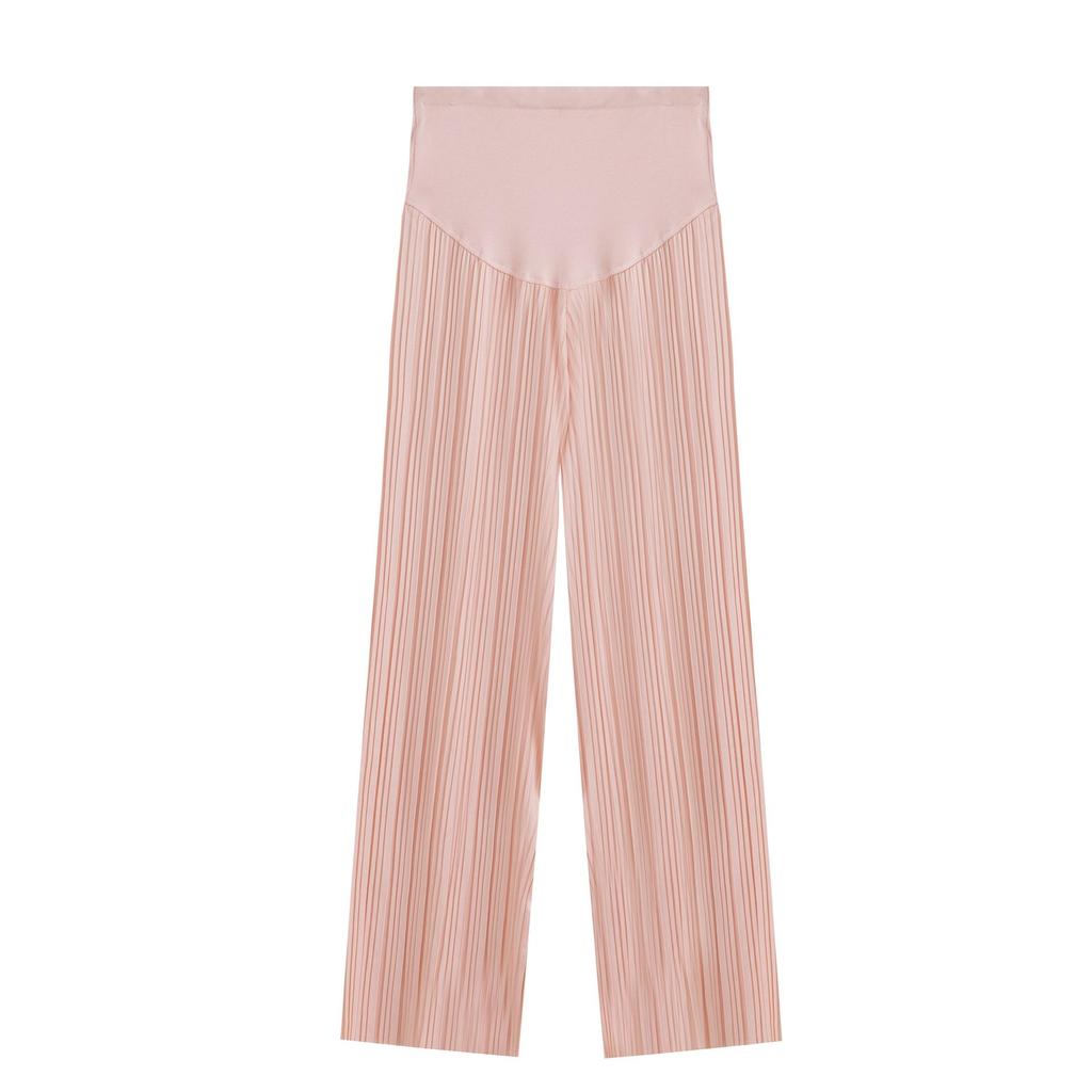 New Summer Pleated High Waist Floor-Length Wide-Leg Pants