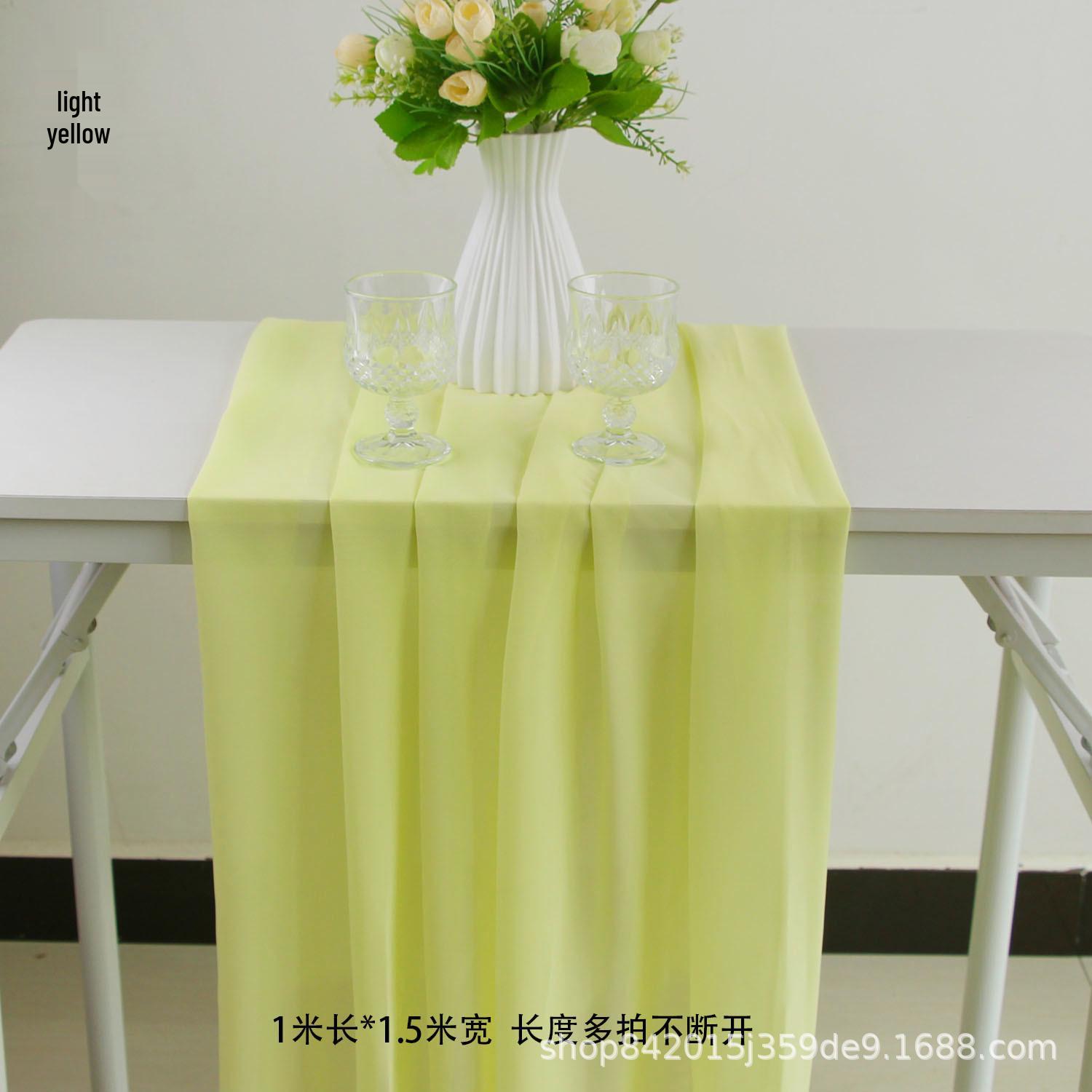 Champagne Chiffon Wedding Curtain: Semi-transparent Gauze for Stage & Ceiling Décor светло-желтого