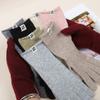 Warm Knitted Gloves for Women In Autumn and Winter Students Solid Color Versatile Finger-exposed Finger Wool Gloves for Office Outdoor Riding