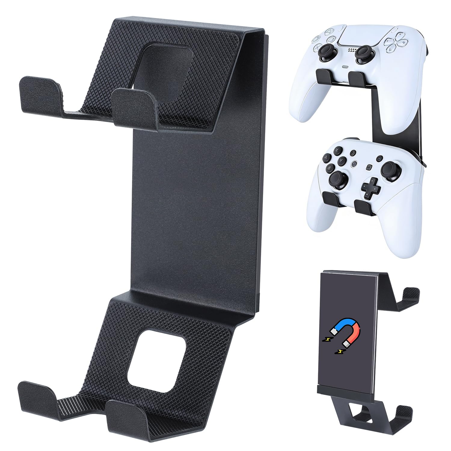 

DoocliB Magnetic Controller Stand Headphone Stand Holds Two Controllers Metal Game Controller Storage Rack with Cushion Pad Headset Stand Gaming чорний