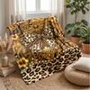 Leopard and Palm Jungle Print 1 Theme blanket Lightweight Warm Flannel Blanket Decorative Throw Blanket for Home Decoration