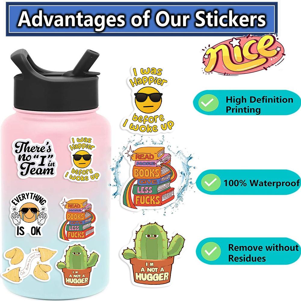 50 Cartoon Sarcastic Sarcastic Doodle Stickers Guitar Notebook Suitcase DIY Waterproof