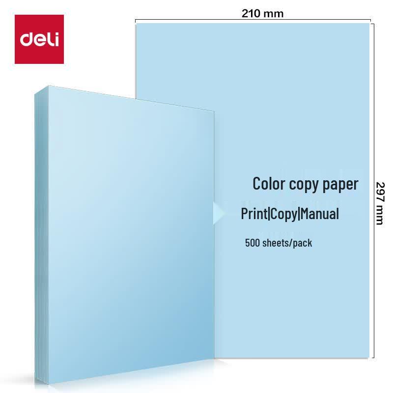 Deli A4 70gsm Light Blue & White Copy Paper Twin Pack