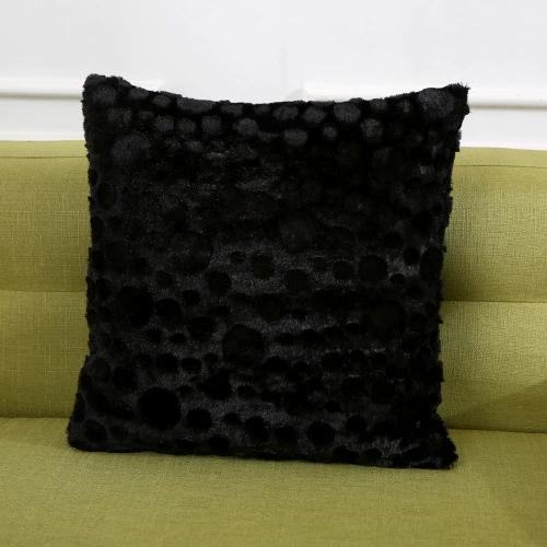 

1pcs Solid Color Plush Throw Pillowcase Creative Zipper Square Round Dot Cushions Cover For Home Sofa Decoration Pillow Case 43x43cm