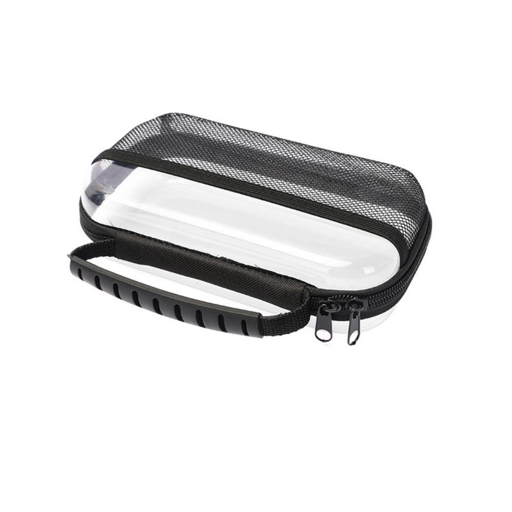 Front Mesh Pocket Toiletries Packaging Bag Transparent Zippered Hard Pouch Small Items