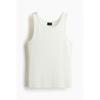 H M sliM Fit Ribbed Sleeveless Top wHite