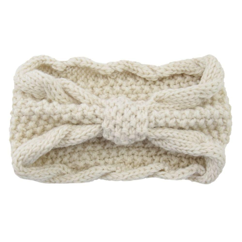 Turban Headwrap Winter Knitted Headband Ear Warmer Bow Twist Hair Band Soft Crochet Headband