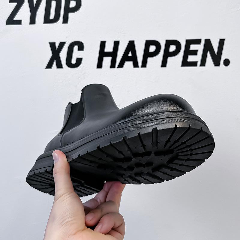 Chelsea boots men's autumn and winter new thick-soled heightening Martin boots trendy versatile British smoke boots 22723-A