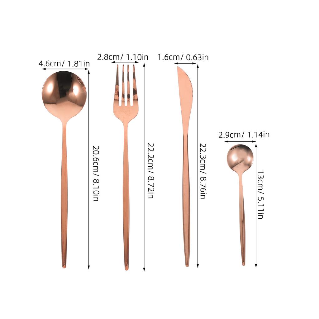 6 Sets Stainless Steel Dinnerware Steak Western Food Flatware Forks Spoons Cutters Reusable Utensil Set for Family Dinners Party